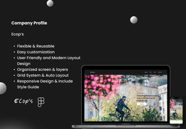 کیت UI رایگان پروفایل شرکتی مینیمالیست | Ecop's