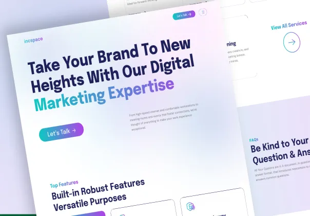 قالب‌های صفحه فرود و کیت UI رایگان اینک‌پیج | Incpace