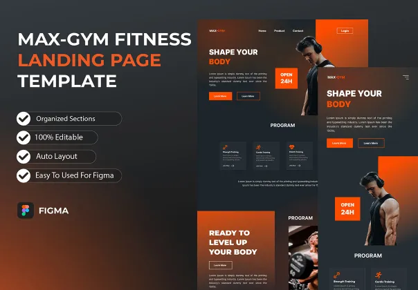 قالب لندینگ پیج رایگان ماکس-جی‌ام | Max-GYM
