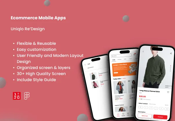 طراحی مجدد اپلیکیشن موبایل فروشگاهی رایگان یونیکلو | Uniqlo