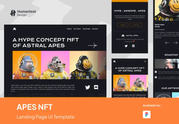 قالب لندینگ پیج رایگان APES برای NFT | APES