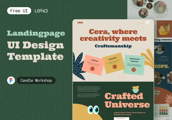 قالب طراحی UI/UX رایگان صفحه فرود کارگاه شمع‌سازی | Candle WS