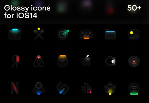آیکون‌های براق گلوسی Glossy Icons