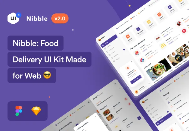 کیت UI وب تحویل غذا نیبل | Nibble