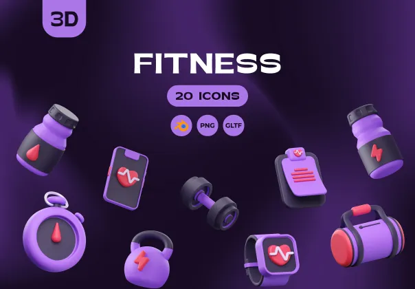 تصاویر سه‌بعدی تناسب اندام | Fitness 3D Illustrations