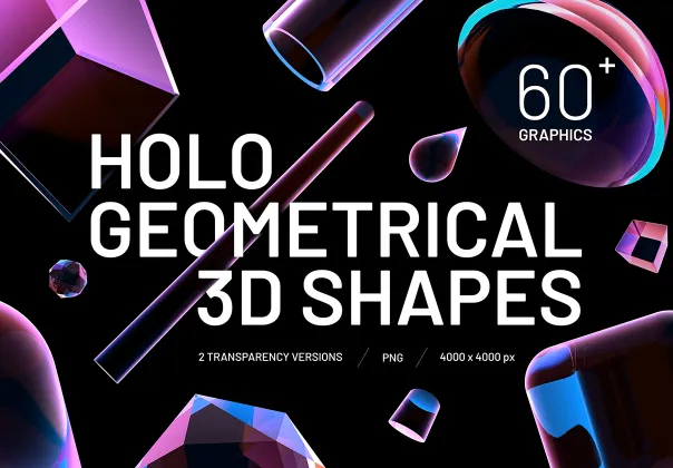 مجموعه اشکال هندسی 3D هولوگرافیک | Holo Geometrical
