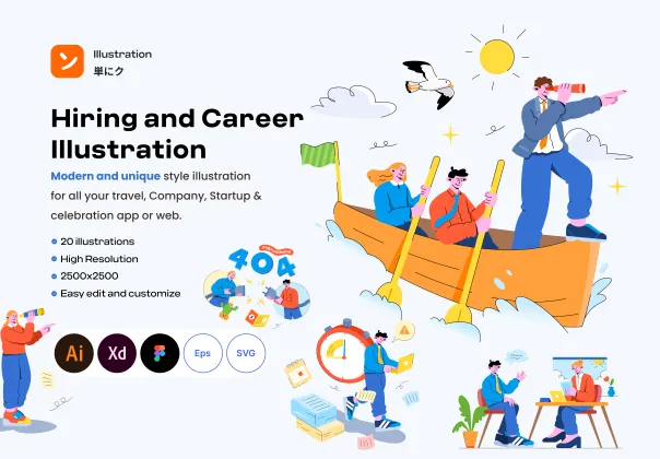 تصاویر استخدام و شغل | Hiring and Career Illustration