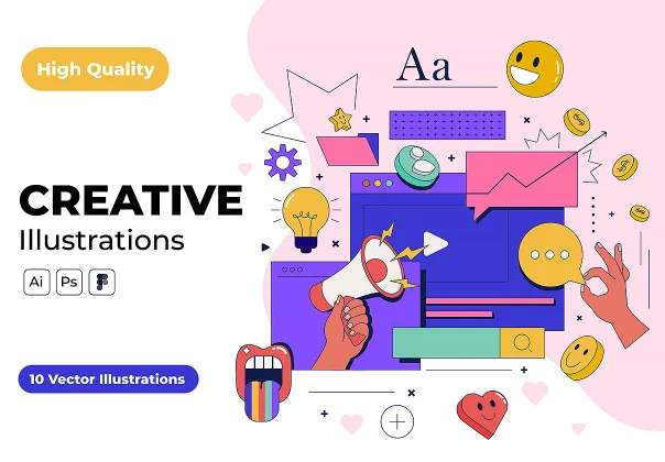 طرح الگوهای UI جذاب و مدرن | Unique Illustration Designs