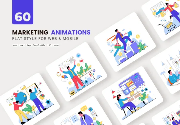 انیمیشن‌های دیجیتال مارکتینگ فلت