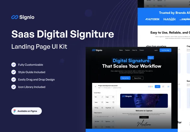 صفحه فرود امضای دیجیتال SaaS | Signio