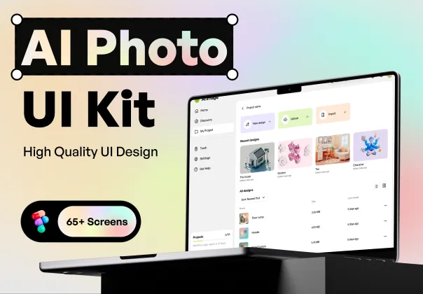 قالب فیگما هوش مصنوعی ویرایشگر عکس | Ai Photo Ui Figma 