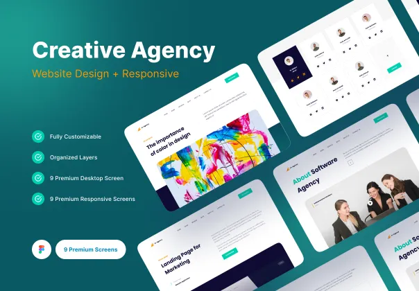 کیت طراحی UI وب‌سایت آژانس خلاق | Creative Agency