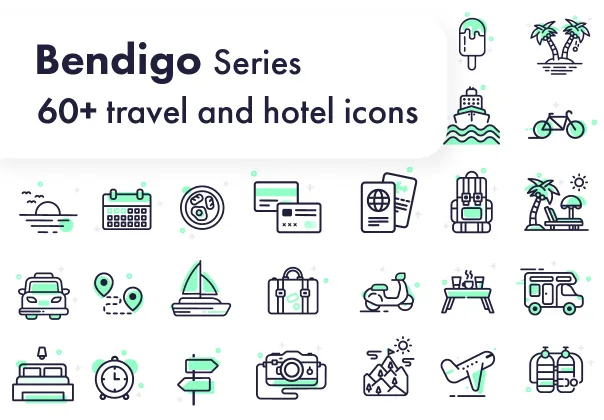 آیکون‌های سفر و هتل بندیکو | Bendigo