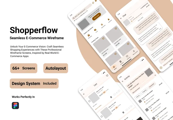 کیت UI رایگان وایر فریم تجارت الکترونیک شاپرفلو | Shopperflow