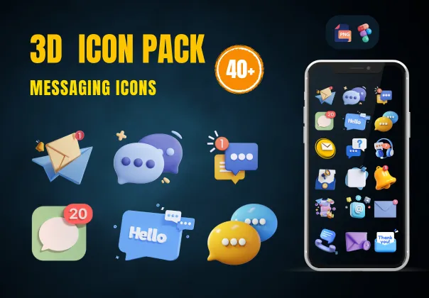 آیکن‌های 3D رایگان برای پیام‌رسانی جذاب‌تر | UI8
