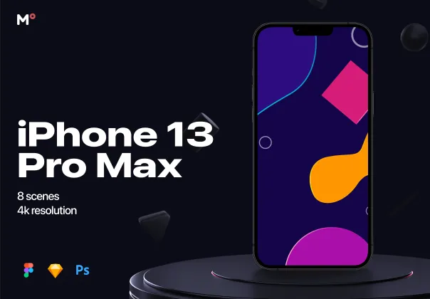 ۸ ماکاپ سفارشی برای iPhone 13 Pro Max | Figma, Sketch, Photoshop