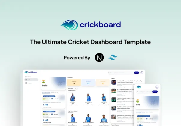 داشبورد کریکت رایگان نکس‌جی‌اس | Crickboard
