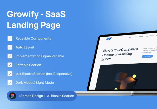 صفحه فرود رایگان Growify برای SaaS | Growify