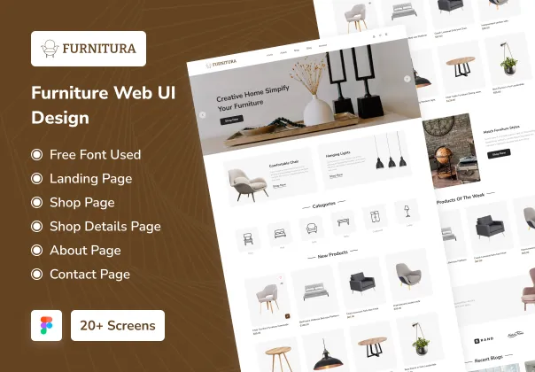 کیت UI وب رایگان مبلمان فِرنی‌تورا | FURNITURA