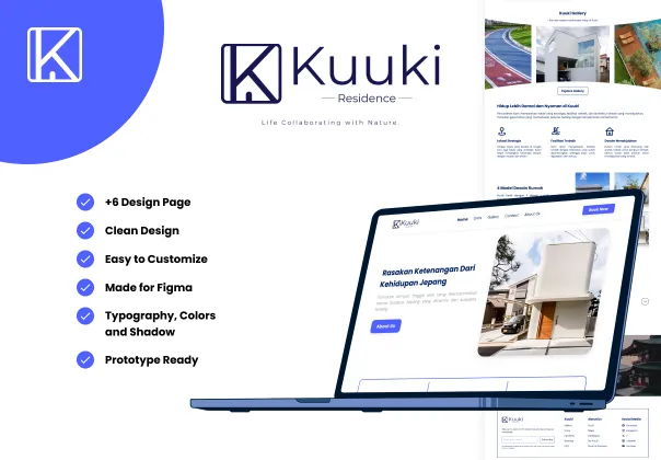 قالب رایگان فیگما با طراحی ساده و آرامش‌بخش ژاپنی | Kuuki