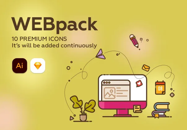 آیکون‌های خطی رایگان وب‌پک | WEBpack