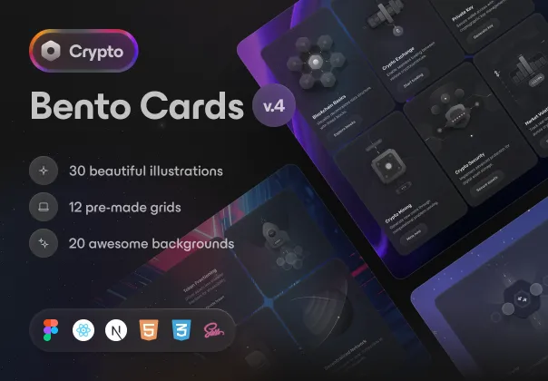 کارت‌های بنتو: کریپتو | Bento Cards