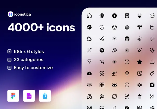 بسته 4000 آیکون آیکونستیکا | Iconstica