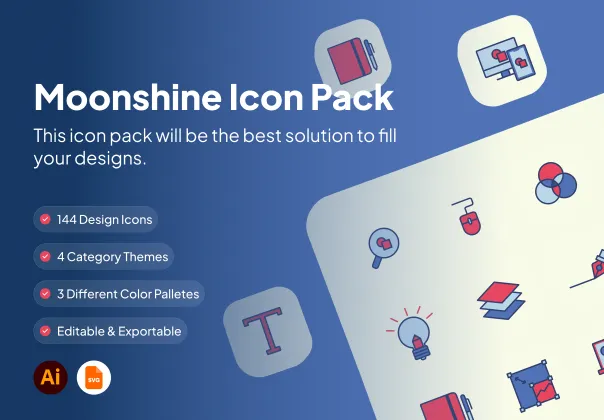 پک آیکون رایگان مون‌شاین | Moonshine