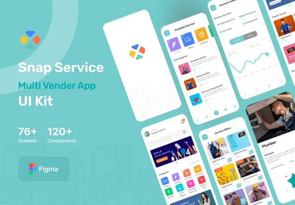کیت UI اپلیکیشن خدمات چندفروشی | Snap Services