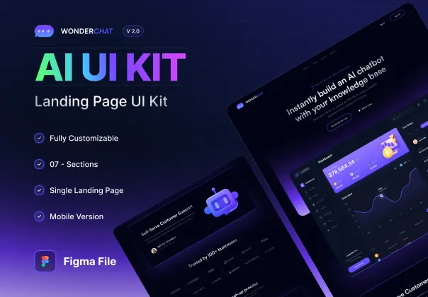 کیت UI رایگان لندینگ پیج هوش مصنوعی واندرچت | WonderChat