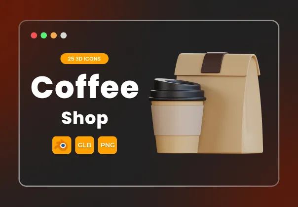 بسته تصویرسازی ۳D رایگان کافی شاپ | Coffee Shop