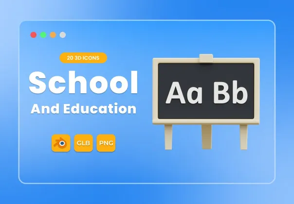 بسته تصویرسازی 3D رایگان آموزشی | Education