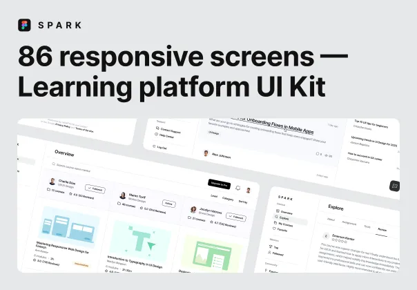 کیت UI پلتفرم یادگیری با 86 صفحه واکنش‌گرا | Emote