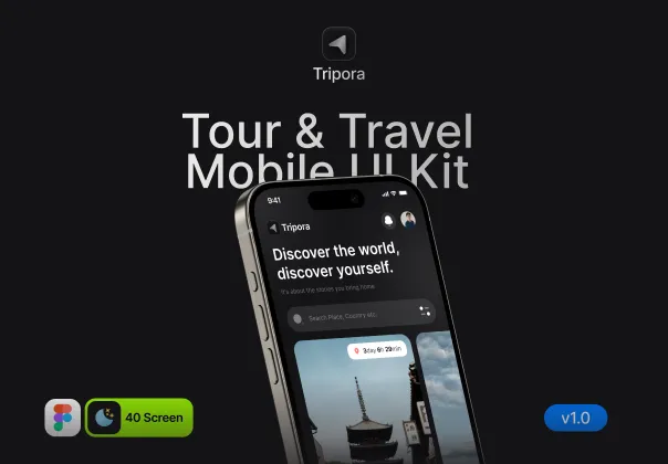 قالب UI اپلیکیشن موبایل سفر و گردشگری تریپورا | Tripora