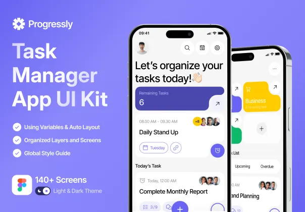 کیت UI مدیریت وظایف پروگرسلی | Progressly