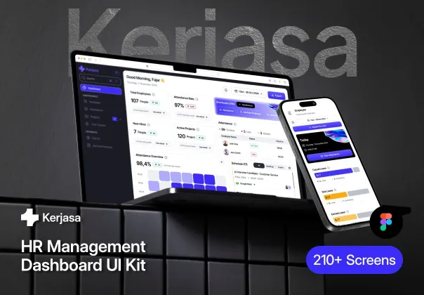 قالب UI داشبورد مدیریت منابع انسانی کرجاستا | Kerjasa