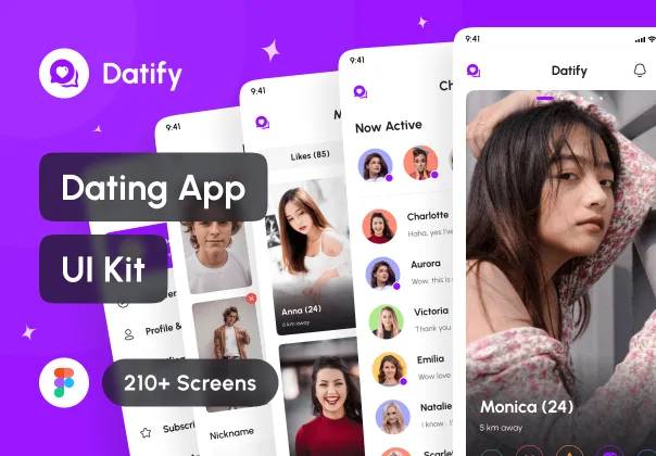 قالب UI اپلیکیشن دوستیابی دیتای | Datify