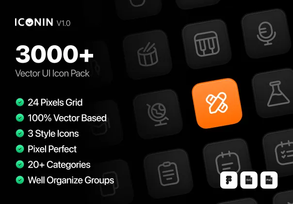 آیکون پک UI حرفه ای آیکونین | ICONIN