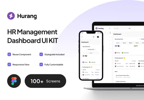 قالب UI داشبورد مدیریت منابع انسانی هورنگ | Hurang