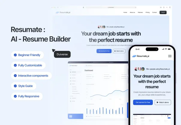 کیت UI سازنده رزومه ریزومات | ResuMate
