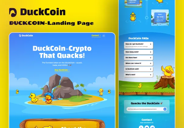 قالب لندینگ پیج ارز دیجیتال داگ‌کوین | DuckCoin