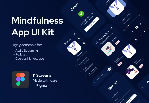 کیت UI اپلیکیشن ذهن‌آگاهی مدیتیشن | Mindfulness App UI Kit