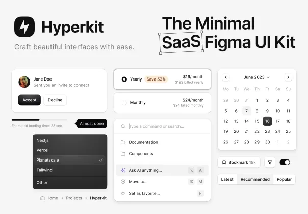 کیت UI هایپرکیت برای طراحی پروژه‌های وب اپلیکیشن | Hyperkit