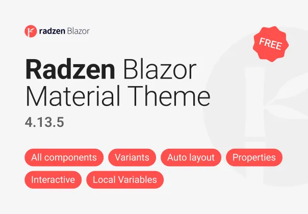 کیت UI رایگان تم متریال رادزن | Radzen