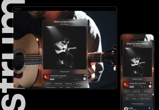 قالب لندینگ پیج موسیقی رایگان فریمر | Strum | Simon Fairhurst