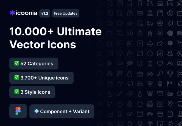 آیکون‌های وکتور نهایی ۱۰,۰۰۰ عددی | Icoonia Pro