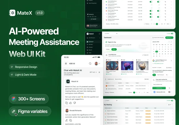 کیت UI دستیارهای هوش مصنوعی برای جلسات | MateX