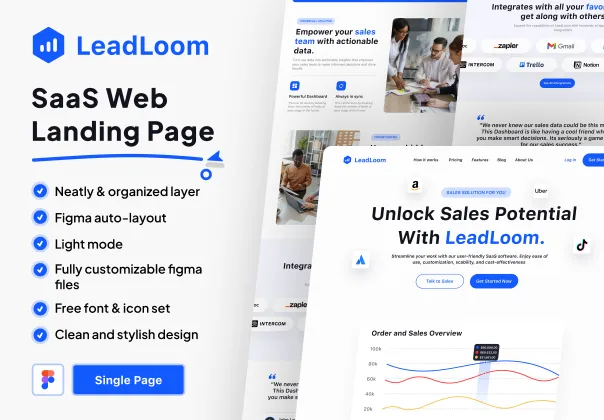 قالب UI لندینگ پیج SaaS لیدلوم | LeadLoom