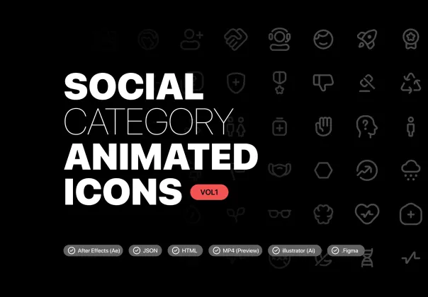 آیکونهای متحرک اجتماعی | Animated Icons