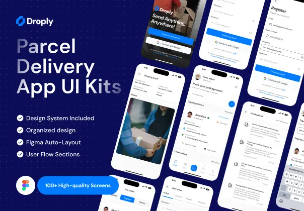 کیت UI اپلیکیشن ارسال مرسوله دراپلی | Droply